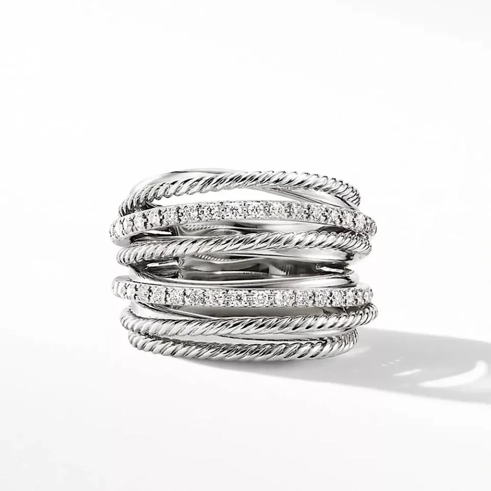 New 925 Sterling Silver Diamond Halo Ring